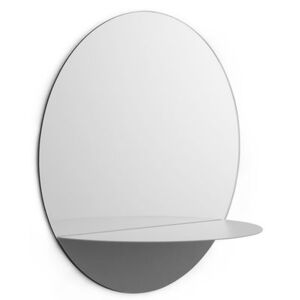 Horizon Rond Wall mirror - Shelf by Normann Copenhagen Grey