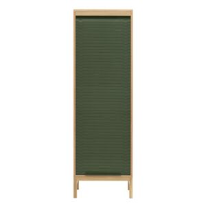Jalousi Haut Chest of drawers - / H 180 cm - Wood & plastic curtain by Normann Copenhagen Green/Natural wood