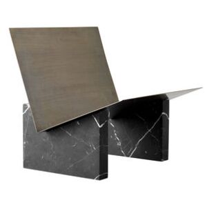 Monuments Magazine holder - / Marble and brass by Menu Black/Metal