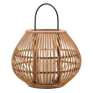 Striped Apple Lantern - / Bamboo - H 46 cm by Pols Potten Beige/Natural wood