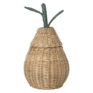 Pear Small Basket - / Wicker - Ø 19 x H 30 cm by Ferm Living Beige/Natural wood