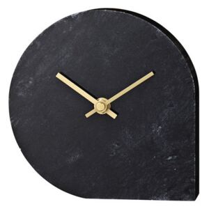 Stilla Desk clock - Marble - H 16 cm by AYTM Black