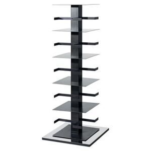 Ptolomeo Rotating bookshelf - 4 sides - Vertical storage by Opinion Ciatti Black