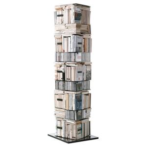 Ptolomeo Rotating bookshelf - 4 sides- Horizontal/vertical storage by Opinion Ciatti Black