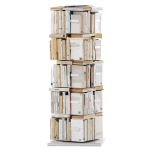 Ptolomeo Rotating bookshelf - 4 sides - Vertical storage by Opinion Ciatti White