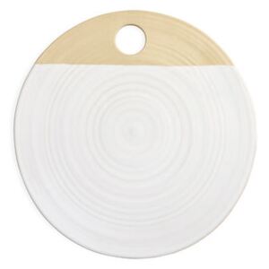 Chopping board - / Presentation plate - Ø 23.5 / Natural two-tone sandstone by Au Printemps Paris White