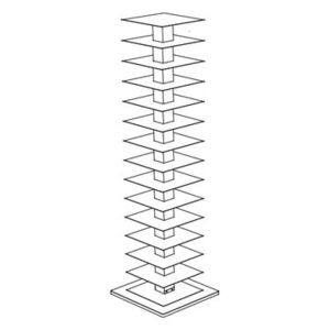 Ptolomeo Rotating bookshelf - 4 sides - Horizontal storage by Opinion Ciatti White