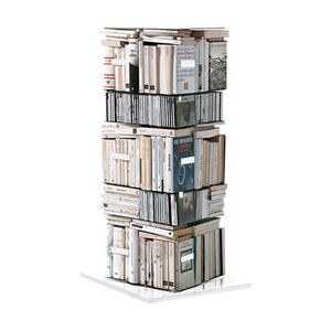 Ptolomeo Rotating bookshelf - 4 sides - Horizontal/vertical storage by Opinion Ciatti White