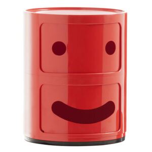 Componibili Smile N°1 Storage - / 2 draws - H 40 cm by Kartell Red