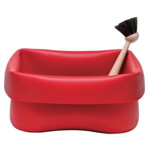 Washing-up Bowl Bowl - Set: 1 washing up bowl + 1 brush by Normann Copenhagen Red