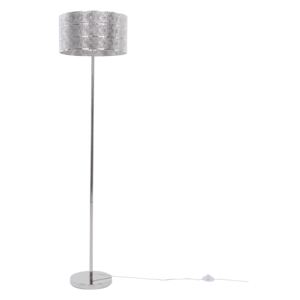 Floor Lamp Silver Metal 127 cm Drum Shade Moroccan Style Lighting Beliani