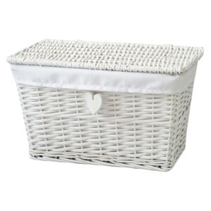 White Willow Lined Medium Storage Basket