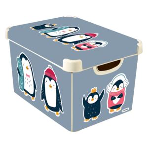 Curver Stockholm Penguins Christmas Deco Storage Box - Multi Colour 22L