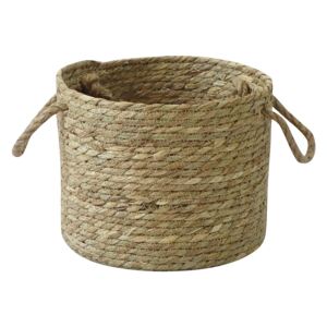 Natural Rush Basket with Rope Handles