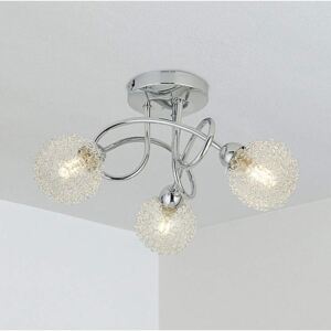 3LT Ceiling with Clear Glass Shade