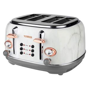 Tower 4 Slice Marble Effect Toaster