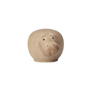Hibo MINI Figurine - / Hippopotamus - L 9 cm by Woud Natural wood