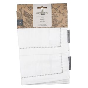 Country Living Linen Blend Napkins - 2 Pack - White & Grey