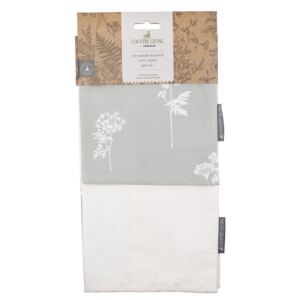 Country Living Tea Towel Woven Cow Parsley Print - 2 Pack