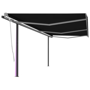 VidaXL Manual Retractable Awning with Posts 6x3 m Anthracite