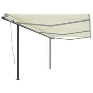 VidaXL Manual Retractable Awning with Posts 6x3 m Cream