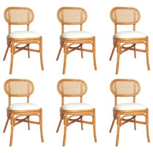 VidaXL Dining Chairs 6 pcs Light Brown Linen