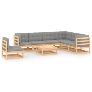 VidaXL 8 Piece Garden Lounge Set with Cushions Solid Pinewood