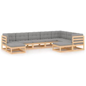 VidaXL 9 Piece Garden Lounge Set with Cushions Solid Pinewood