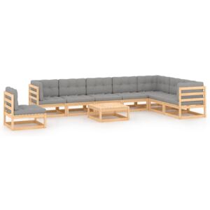 VidaXL 9 Piece Garden Lounge Set with Cushions Solid Pinewood