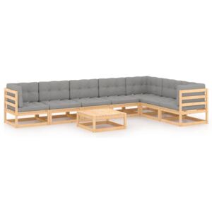 VidaXL 8 Piece Garden Lounge Set with Cushions Solid Pinewood