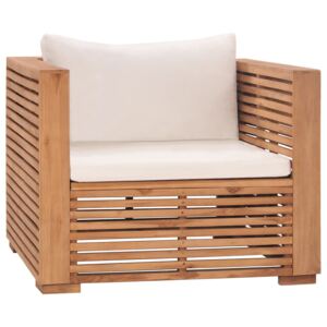 VidaXL Garden Sofa Chair with Cream Cushions Solid Teak Wood