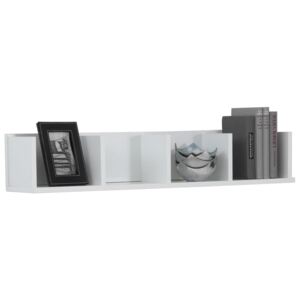 FMD Wall-mounted Shelf with 4 Compartments 92x17x16.5cm White