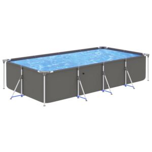 VidaXL Swimming Pool with Steel Frame 394x207x80 cm Anthracite