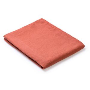Fabric tablecloth - / 160 x 250 cm - Stain-resistant TEFLON®-treated linen by Au Printemps Paris Red/Brown
