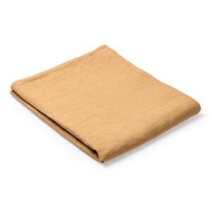 Fabric tablecloth - / 160 x 160 cm - Stain-resistant TEFLON®-treated linen by Au Printemps Paris Yellow/Orange/Brown/Gold