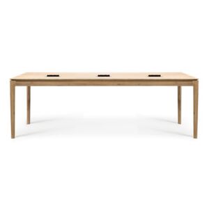 Bok coworking desk - / Solid oak 240 x 140 cm / Built-in plugs & USB by Ethnicraft Natural wood