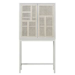 Air High dresser - / Rattan cane-work - L 80 x H 154 cm by Design House Stockholm White/Natural wood