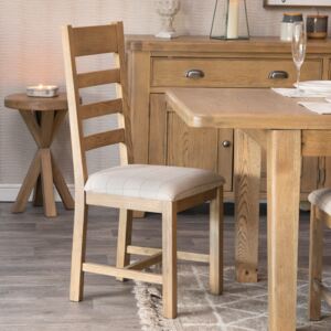 Wessex Smoked Oak Ladder Back Dining Chair With Natural Check Seat