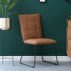 Industrial Tan Panel Back Chair