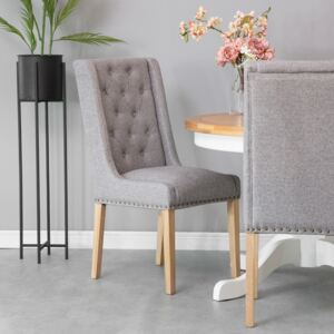 Vienna Light Grey Button Back & Studded Dining Chair