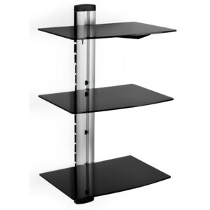 Tectake 400349 floating shelves with 3 compartments model 1 - black