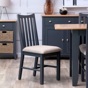 Gloucester Midnight Grey Painted Oak Chair Fabric Seat