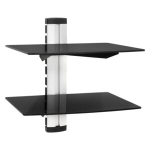 Tectake 400295 floating shelves with 2 compartments model 1 - black