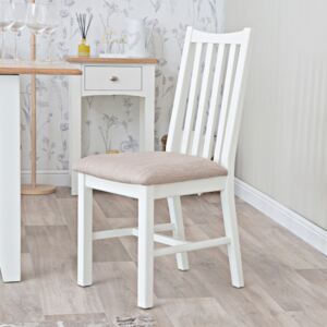 Gloucester White Painted Oak Dining Chair Fabric Seat
