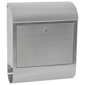 Tectake 400499 mailbox with newspaper tube xxl stainless steel - grey