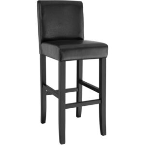 Tectake 400551 breakfast bar stool made of artificial leather - black