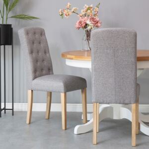 Salerno Light Grey Classic Button Back Dining Chair