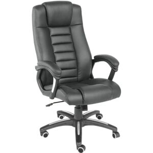 Tectake 400585 luxury office chair made of black artificial leather - black