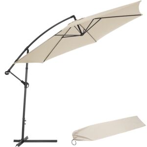 Tectake 400622 cantilever parasol 350cm with protective sleeve - beige