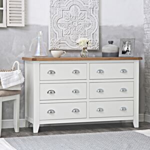 Chester White Painted Oak 6 Drawer Chest